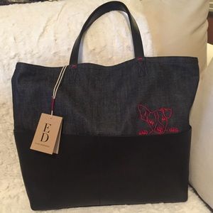 ED Ellen DeGeneres Black and Denim Purse